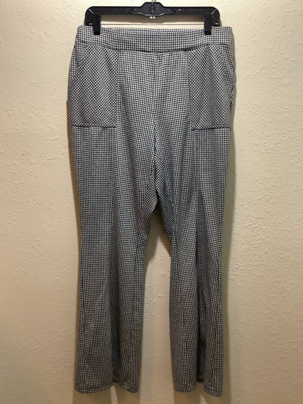 Cato Herringbone Pull On Pants Full Flare Black And White - Size 14/16W